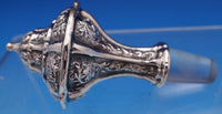 830 Silver Liquor Set 3-pc silver tops and hand engraved bottles Dutch #4344-2