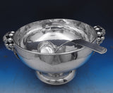 Sanborns Mexican Sterling Silver Punch Bowl w/Applied 3-D Grapes w/Ladle (#0199)