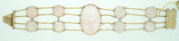 14k Yellow Gold Genuine Natural Rose Quartz Bracelet and Earring Set (#J2470)