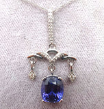 14k Gold Chandelier 2.30ct Genuine Natural Tanzanite Pendant w/Diamonds (#J3757)