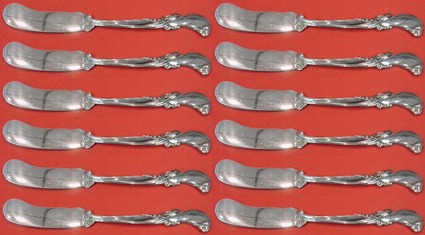 Waltz of Spring by Wallace Sterling Silver Butter Spreader flat handle Set 12pc
