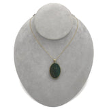 14k Yellow Gold Genuine Natural Bloodstone Pendant Necklace Jewelry (#J7096)