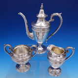 Victorian by Durgin Sterling Silver Coffee Set 3pc Bright-Cut #808B (#7627)