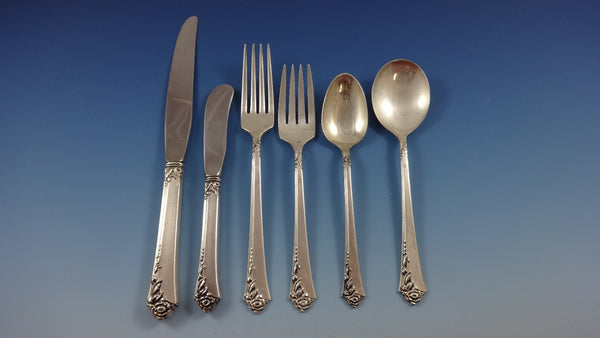Damask Rose by Oneida Sterling Silver Flatware Set For 8 Service 49 Pieces