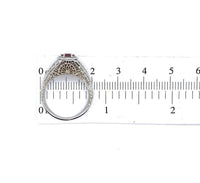 18k White Gold Art Deco .50ct Genuine Natural Ruby Filigree Ring (#J5630)