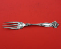 Carnation by Wallace Sterling Silver Meat Fork Fancy Marked 1909 on Back 7 3/8"