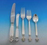 Acanthus by Georg Jensen Danish Sterling Silver Flatware Set 12 Service 64 Pcs