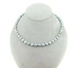 8.5mm Blue Akoya Strand of Pearls Necklace with 14k White Gold Clasp (#J4571)