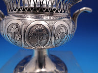Austrian .813 Silver Sugar Bowl w/ 3-D Leaf and Flower 3 Level Finial (#8442)