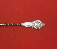 Medallion by R. Strickland Coin Silver Coffee Spoon Gold Washed and Twisted 5"