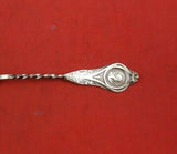 Medallion by R. Strickland Coin Silver Coffee Spoon Gold Washed and Twisted 5"