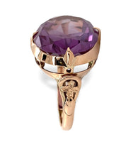 14k Rose Gold Ring with a Color Changing Synthetic Lab-Created Stone (#J7222)