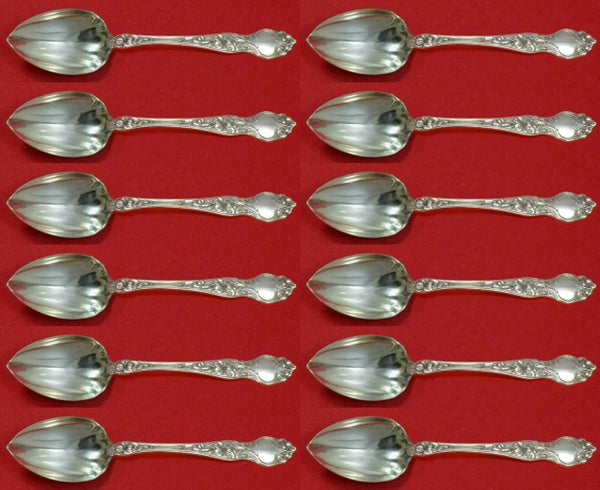 Violet by Wallace Sterling Grapefruit Spoon Custom Set 12 pcs Fluted 6"