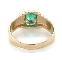 14k Yellow Gold Men's Ring with .46ct Genuine Natural Emerald Size 10.5 (#J6809)