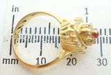 14k Yellow Gold Marquise Genuine Natural Ruby and Diamond Cocktail Ring (#J2748)