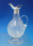 Hawk Oil Cruet with Cut Glass and Sterling Silver Lid and Spout c.1910 (#6025)