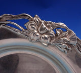 Floral by Alvin Sterling Silver Dessert Plate Daffodil Pierced Rim #2864 (#8679)
