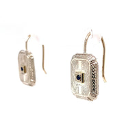 14k White Gold Genuine Natural Sapphire Earrings (#J5526)