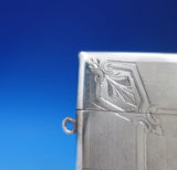 Albert Coles Coin Silver Card Case Engine Turned Engraved w/Loops #225 (#6811-2)