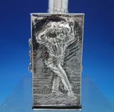 Dutch Sterling Silver Tea Caddy w/ Figural Dutch Scenes 5" x 3 1/2" x 2" (#6779)