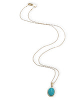 14k Yellow Gold Kingman Genuine Natural Turquoise Pendant 2.07 Carats (#J7257)