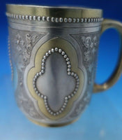 William Hunt Victorian English Sterling Silver Baby Cup Partial Gilt Beads #6276