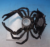 Cast Metal Inkwell Set 3pc Crab Shaped Painted Black with Embossed Gold  (#7246)