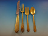 Mary II Gold by Lunt Sterling Silver Flatware Set For 12 Service 48 Pcs Vermeil