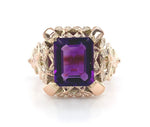 12k Rose Gold 2.86ct Genuine Natural Amethyst Ring Jewelry Modernist (#J5848)