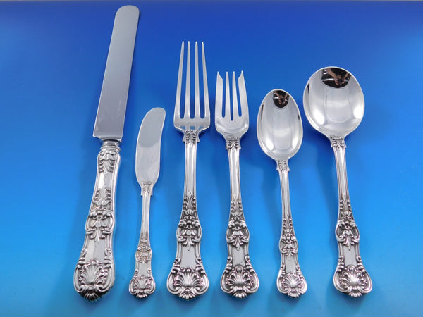 English King by Tiffany & Co Sterling Silver Flatware Set Service 72 pcs Dinner