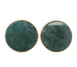 Vintage 12/20 Gold Filled Green Moss Genuine Agate Cufflinks by Jaguar (#J7532)