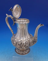 Rose by Stieff Sterling Silver Coffee Pot Hand Chased Repoussed (#7345)