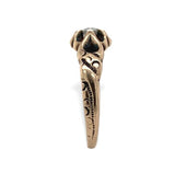 Victorian 10k Yellow Gold Genuine Natural Diamond Belcher Ring Size 4 (#J7069)