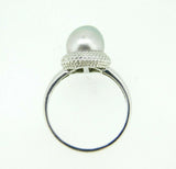 14k Grey 9.75mm Tahitian Pearl Ring (#J5010)