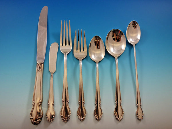 Wedding Bells by Intl Rogers Sterling Silver Flatware Set for 8 Service 59 Pcs