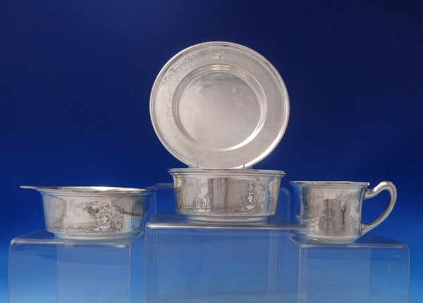 Lebkuecher and Co Sterling Silver Child's Set 4pc #2307-2 Nursery Rhymes (#7138)