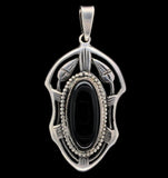Sterling Kalo Black Onyx Pendant Handwrought by Bjarne Axness (#J6849)
