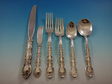 French Scroll by Alvin Sterling Silver Flatware Set For 8 Service 52 Pieces
