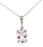 14k Gold Necklace with 1.87ct Genuine Natural Morganite Pendant (#J3760)
