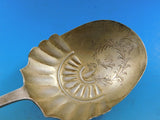 Brite-Cut by Towle Sterling Berry Spoon Gold-washed with Design in Bowl 9"