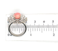 18k White Gold 3.46 Carat Conch Pearl and Rose Cut Diamond Ring w/ Report #J7224