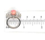 18k White Gold 3.46 Carat Conch Pearl and Rose Cut Diamond Ring w/ Report #J7224
