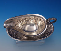 Repousse by Kirk Sterling Silver Gravy Boat with Underplate #50R 12.4ozt (#7536)