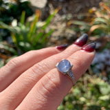 Platinum Hand Engraved Star Genuine Natural Sapphire and Diamond Ring (#J6306)