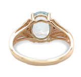 10k Yellow Gold 1.72 Carat Oval Genuine Natural Aquamarine Ring 5.75 (#J7372)