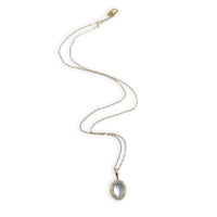 14k Yellow Gold 1.84 Carat Blue Flash Genuine Moonstone Diamond Pendant (#J7334)