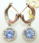 14k Gold 1.80ct Round Genuine Natural Tanzanite Earrings with Diamonds (#J2529)