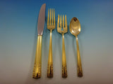 Chapel Bells Gold by Alvin Sterling Silver Flatware Service Set 8 Vermeil 32 Pcs