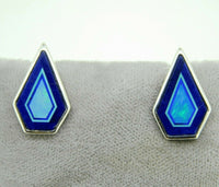 Sterling Intarsia Earrings General Natural Opal Lapis Turquoise (#J4756)