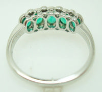 Very Fine Platinum Genuine Natural Emerald Diamond Ring (#J147)